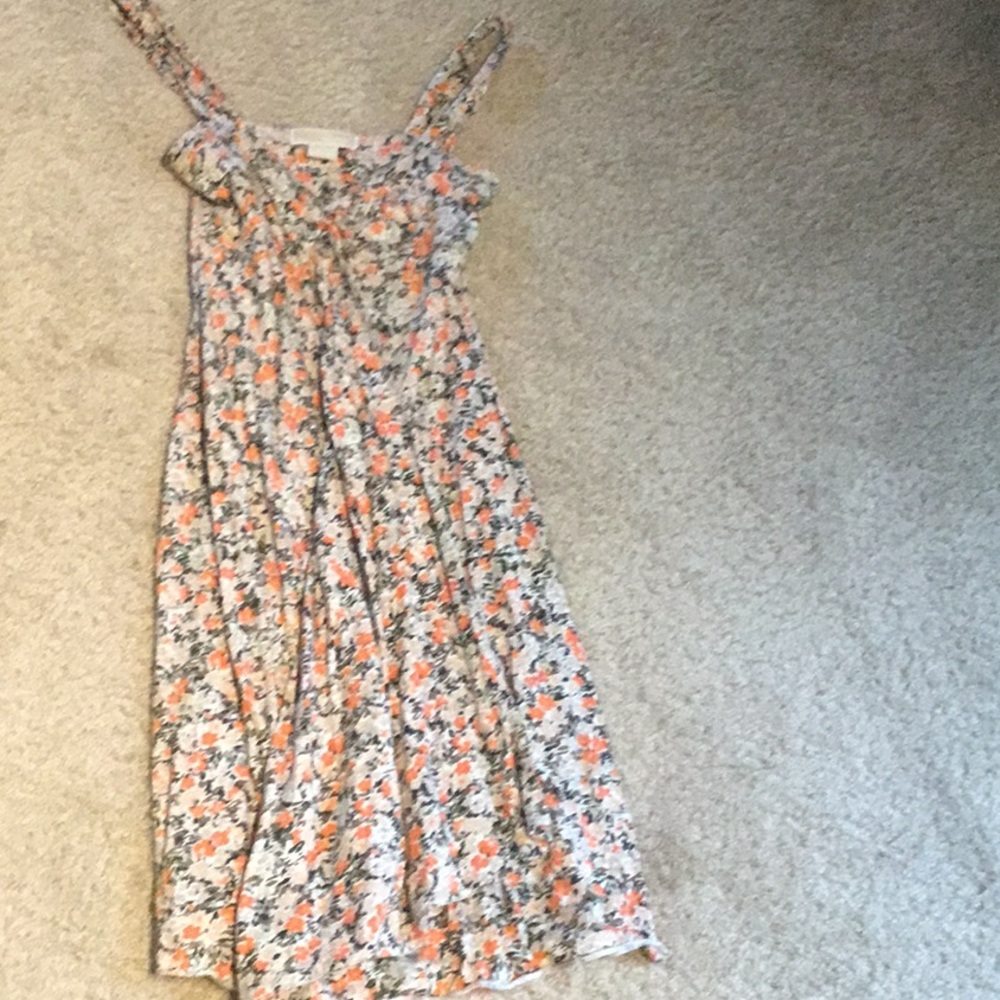Orange and beige multicolored dress